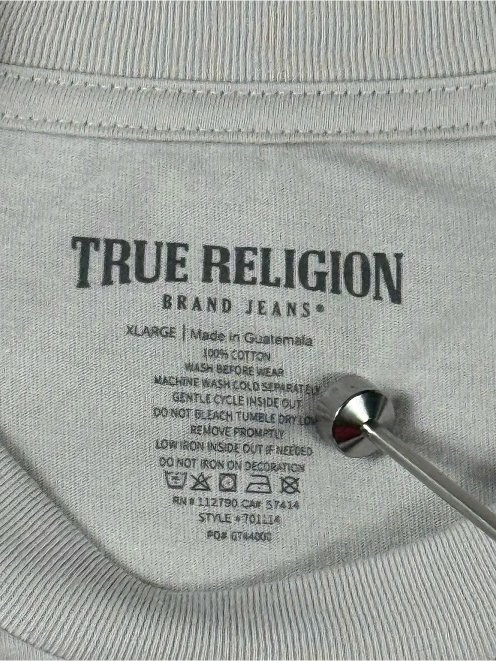 NWT True Religion Horseshoe Graphic Tee XL Quiet Grey Streetwear
